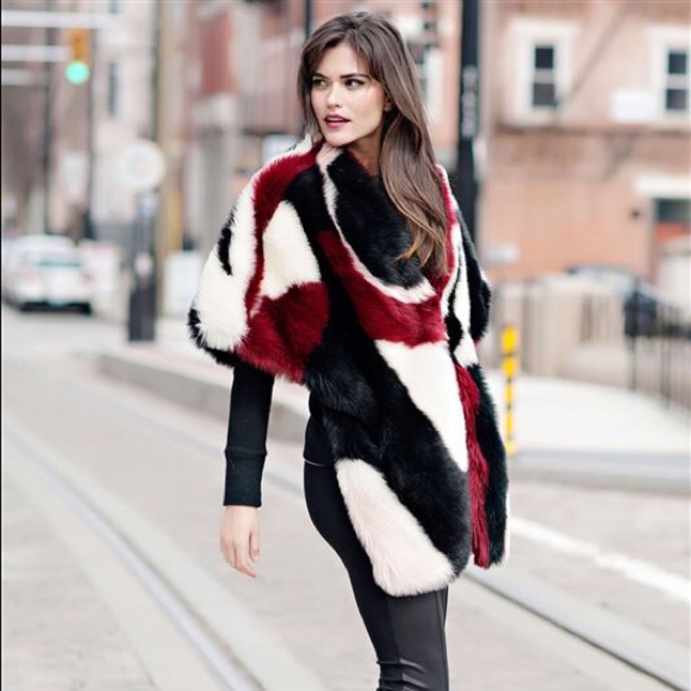 Faux fur cape